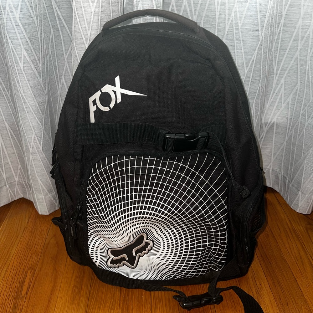 Fox Black and White Racing Backpack